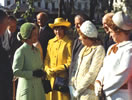 Peter and Mrs. Wright with the Queen, Buckingham Palace garden party, date thought to be late 60's.